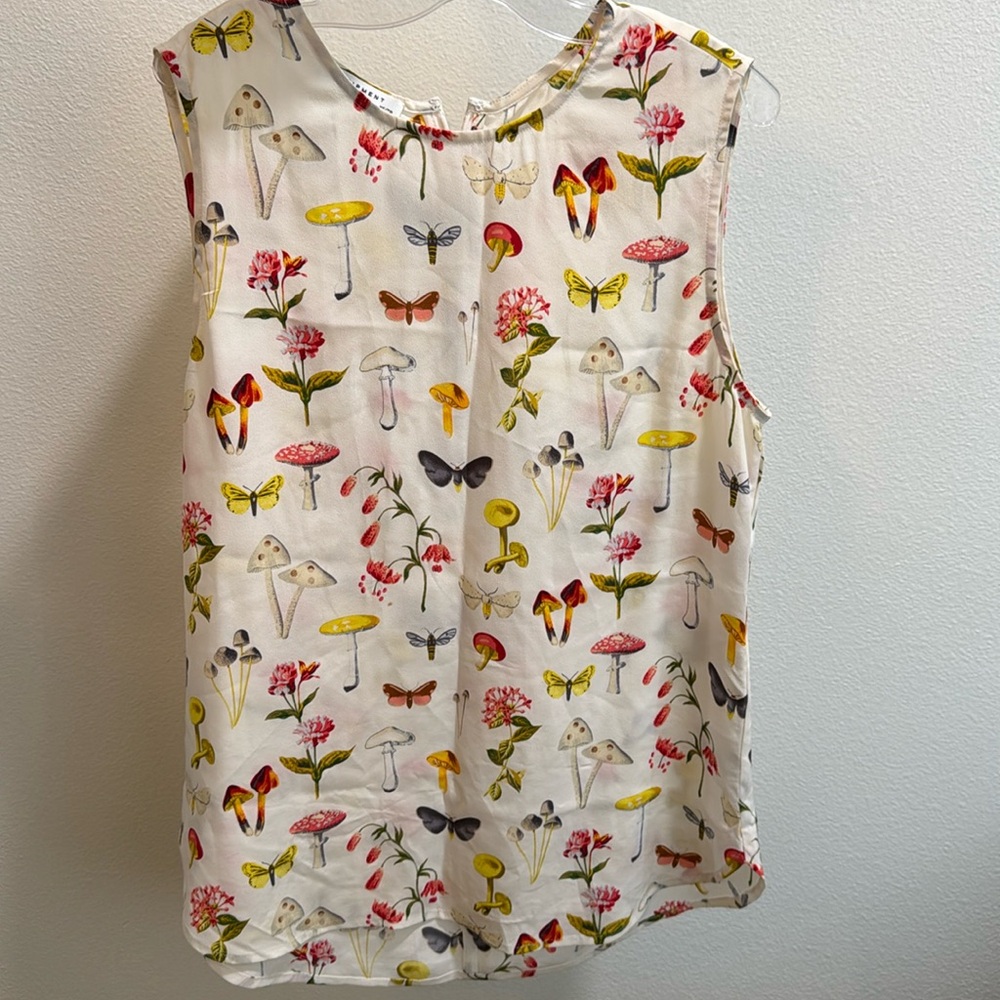 Equipment Lyle Printed Sleeveless Silk Top, Size XS
